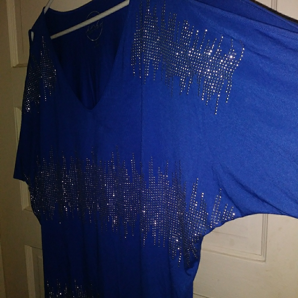 Royal Blue with sparkle embellishments